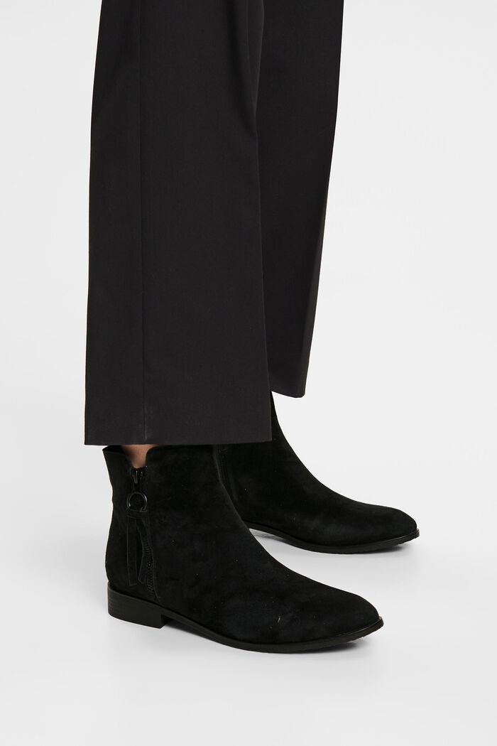 Boots zippées en daim, BLACK, detail image number 1