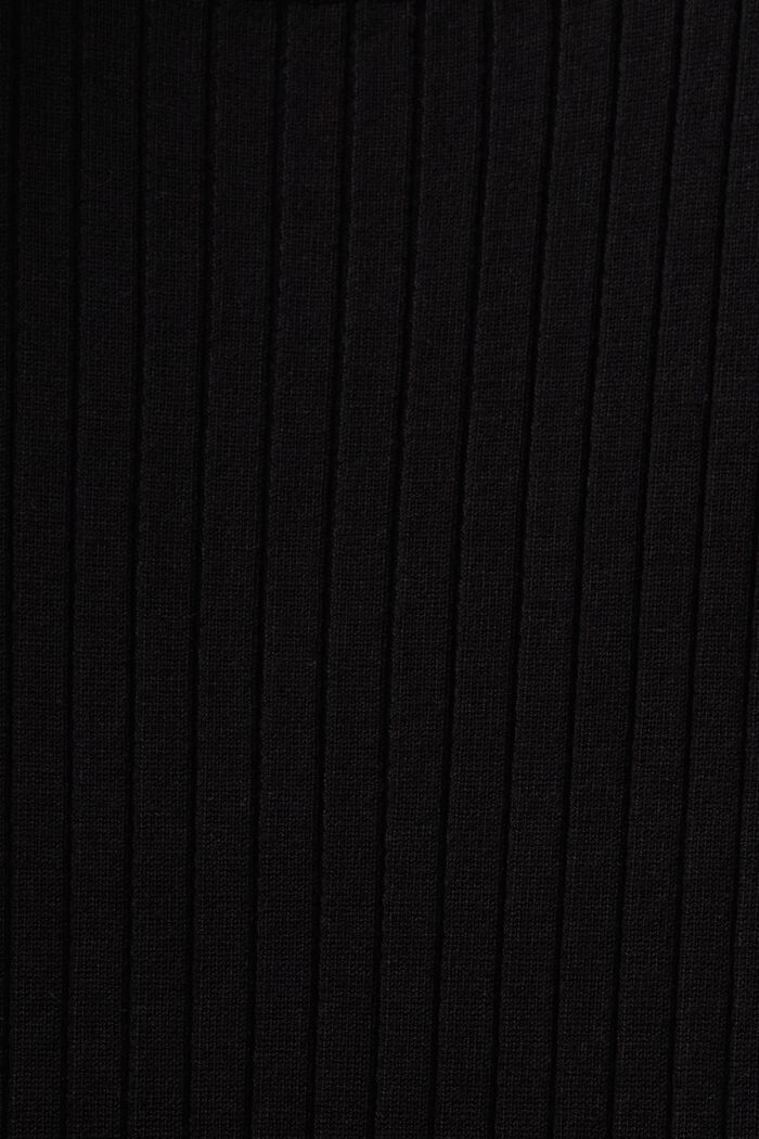 Rippstrickkleid mit plissierten Details, BLACK, detail image number 5