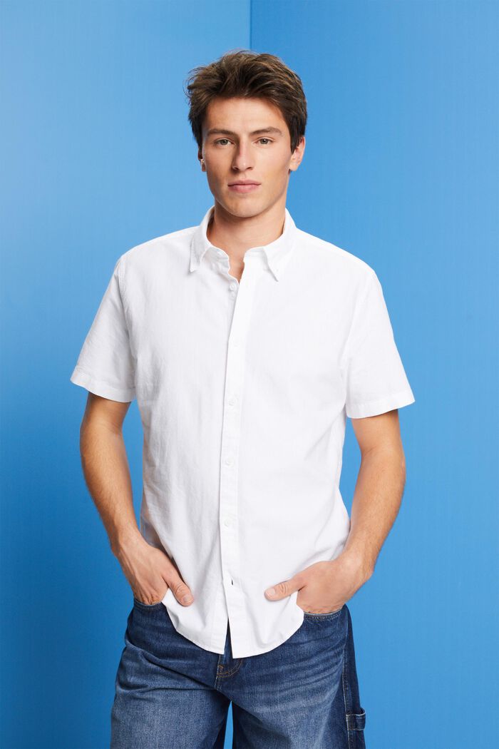 Button-Down-Hemd aus Baumwolle, WHITE, detail image number 0