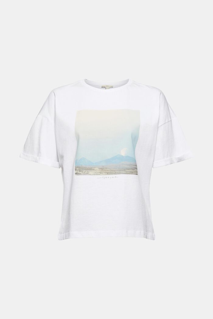T-Shirt mit Foto-Print, 100% Baumwolle, WHITE, overview