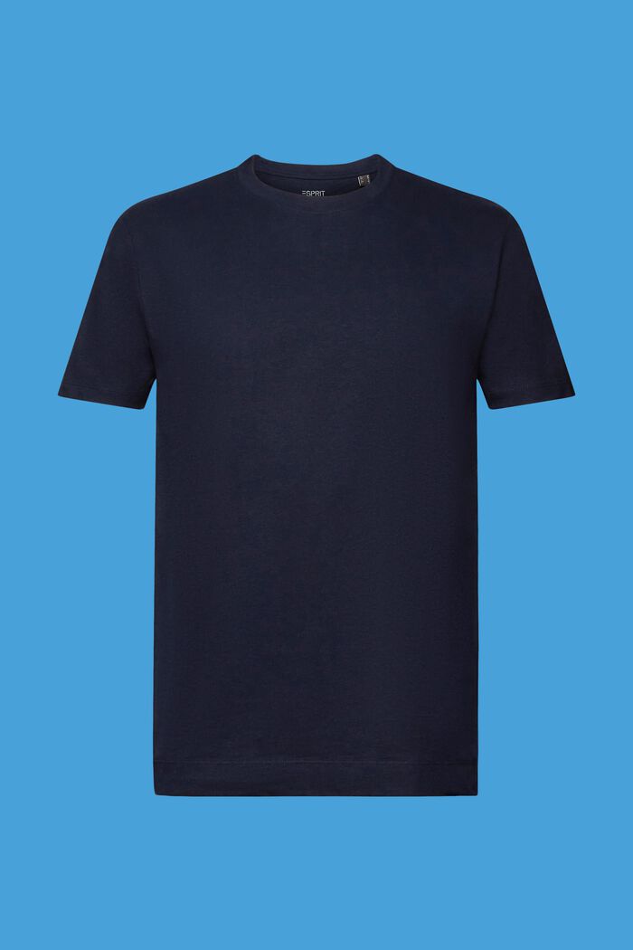 T-shirt en mélange de coton et de lin, NAVY, detail image number 6