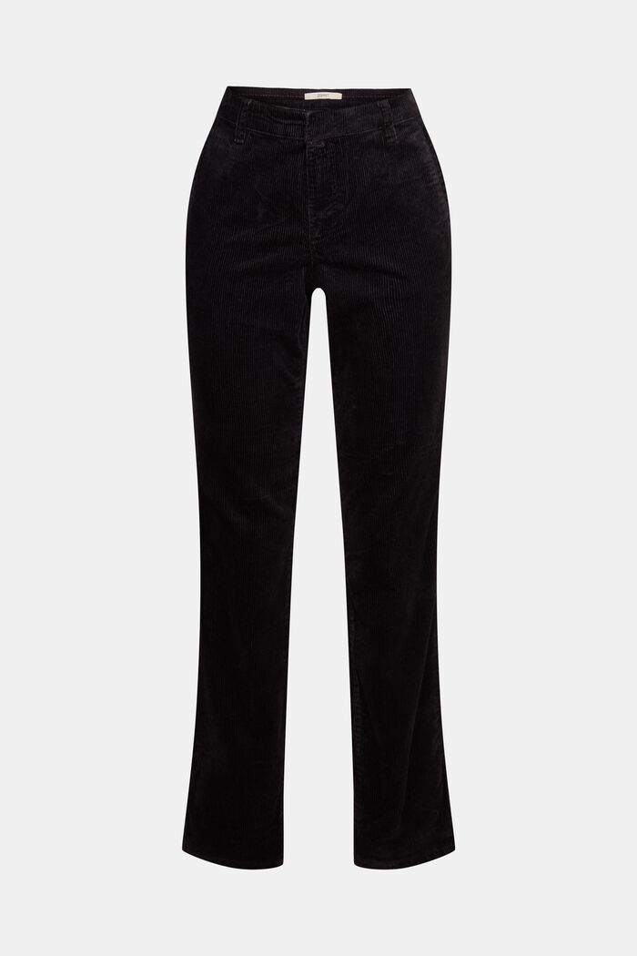 Pantalon en velours côtelé à taille mi-haute, BLACK, detail image number 2