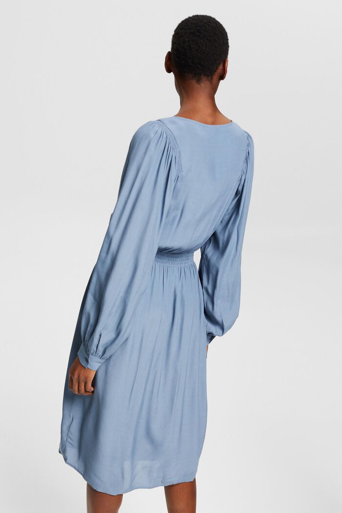 Unifarbenes Kleid, LENZING™ ECOVERO™, GREY BLUE, detail image number 2