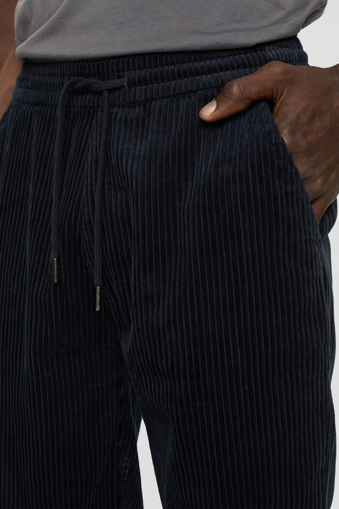 Pantalon style jogging en velours côtelé, BLACK, detail image number 0