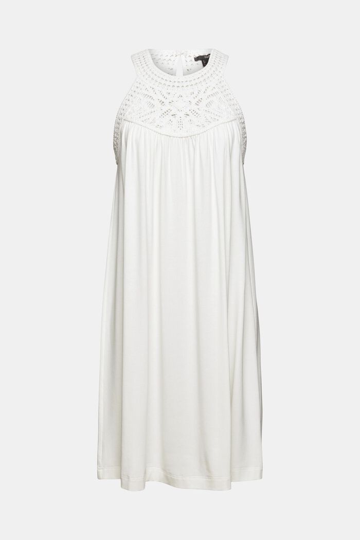 Kleid mit Häkelspitze, OFF WHITE, overview