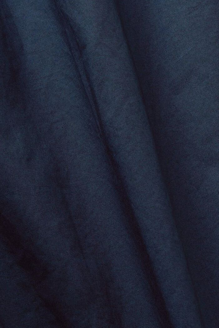 Hemdblusenkleid mit Bindegürtel, 100 % Baumwolle, PETROL BLUE, detail image number 5
