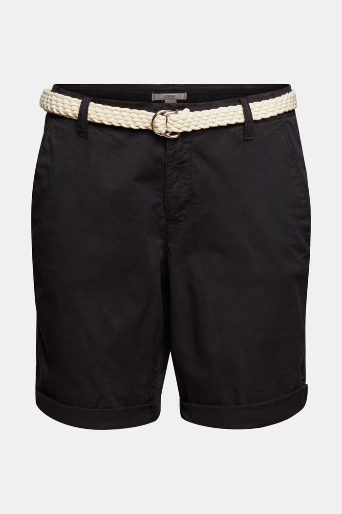 Shorts mit Flechtgürtel, BLACK, detail image number 2