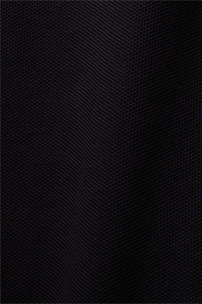 Polo en maille piqué à paillettes, 100 % coton, BLACK, detail image number 4