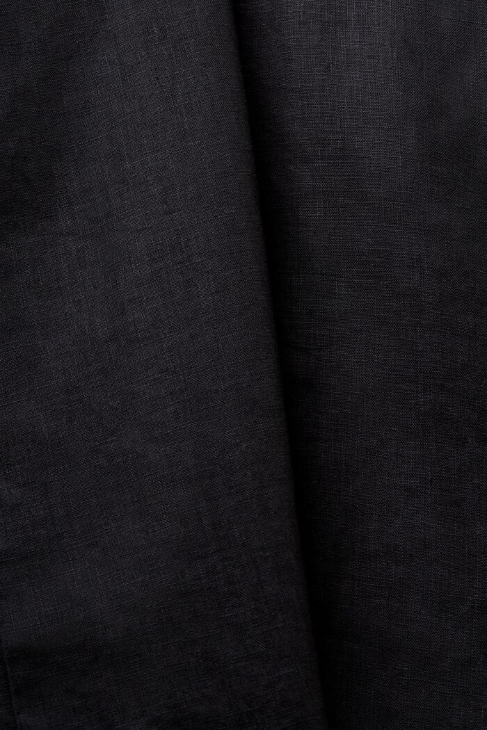 Veste de tailleur en lin à boutonnage droit, BLACK, detail image number 5