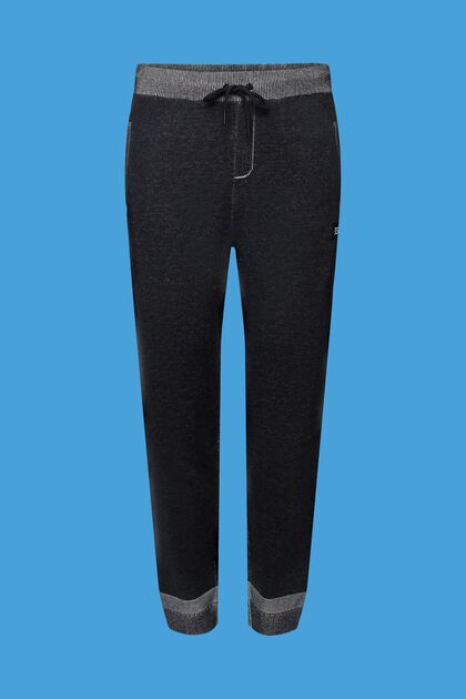 Pantalon de jogging taille haute à logo imprimé, BLACK, overview