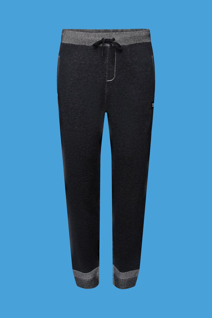 Pantalon de jogging taille haute à logo imprimé, BLACK, detail image number 6