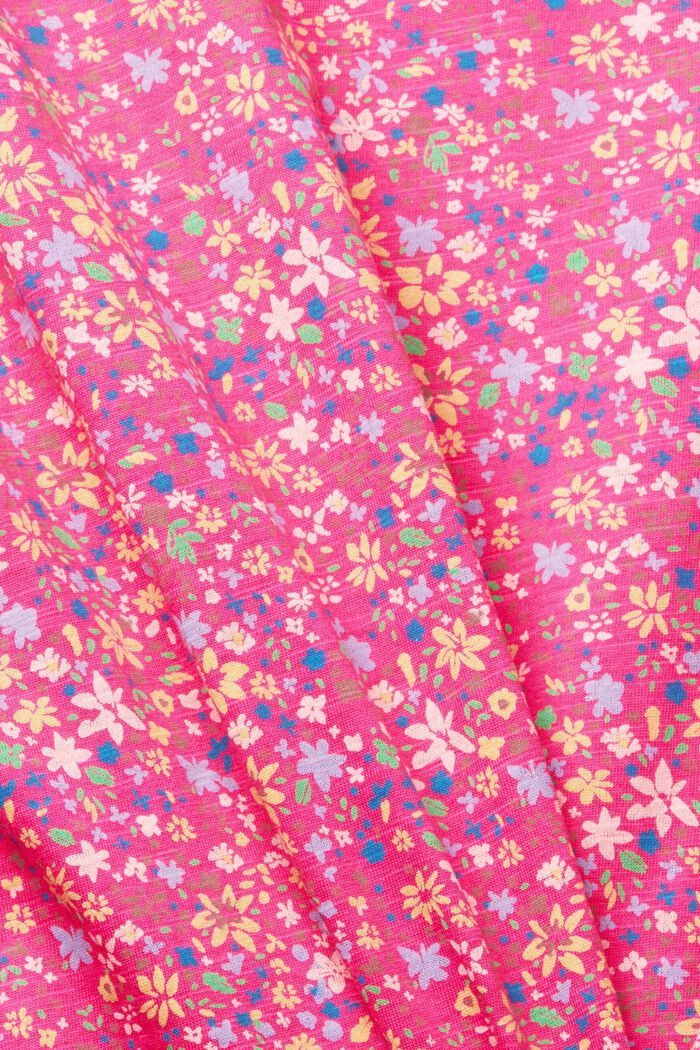 T-shirt à imprimé à fleurs, NEW PINK FUCHSIA, detail image number 5