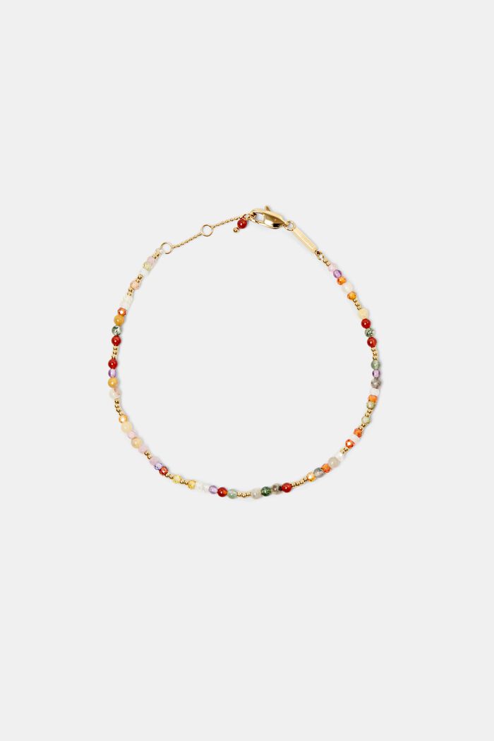 Bracelet de cheville à perles colorées, GOLD, detail image number 0
