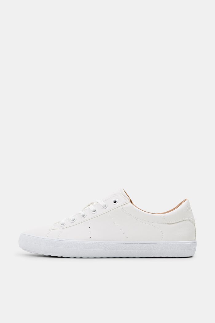 Sneakers en similicuir, WHITE, detail image number 0