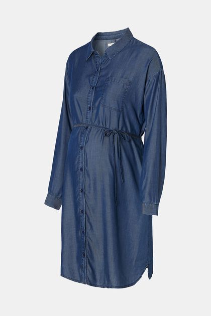Robe style denim à boutons, TENCEL™, BLUE DARK WASHED, overview
