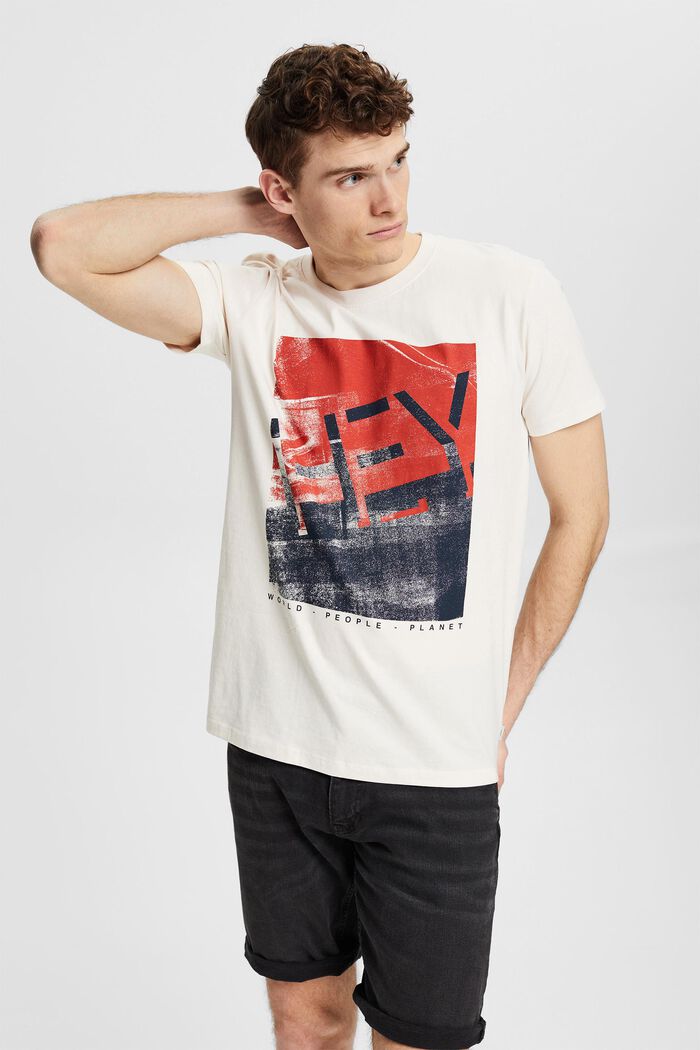 Jersey-T-Shirt mit großem Frontprint