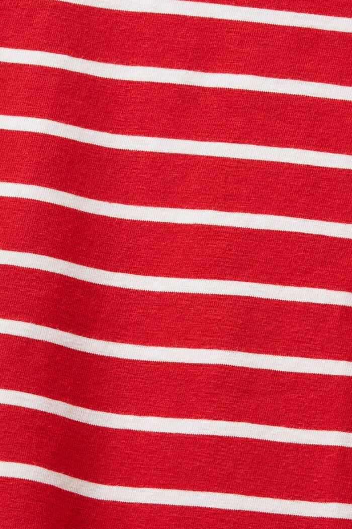 T-shirt rayé à col ras-du-cou, DARK RED, detail image number 5