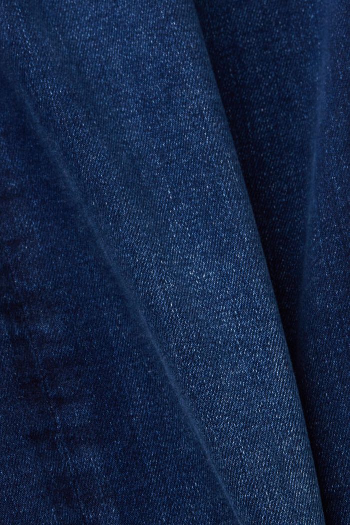 Jean stretch à jambes droites, en coton mélangé, BLUE DARK WASHED, detail image number 6