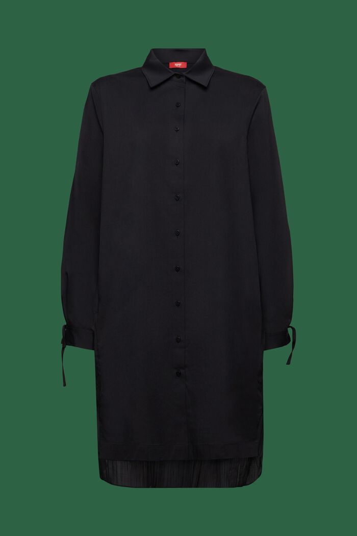 Robe-chemise mi-longue au look froissé, BLACK, detail image number 5