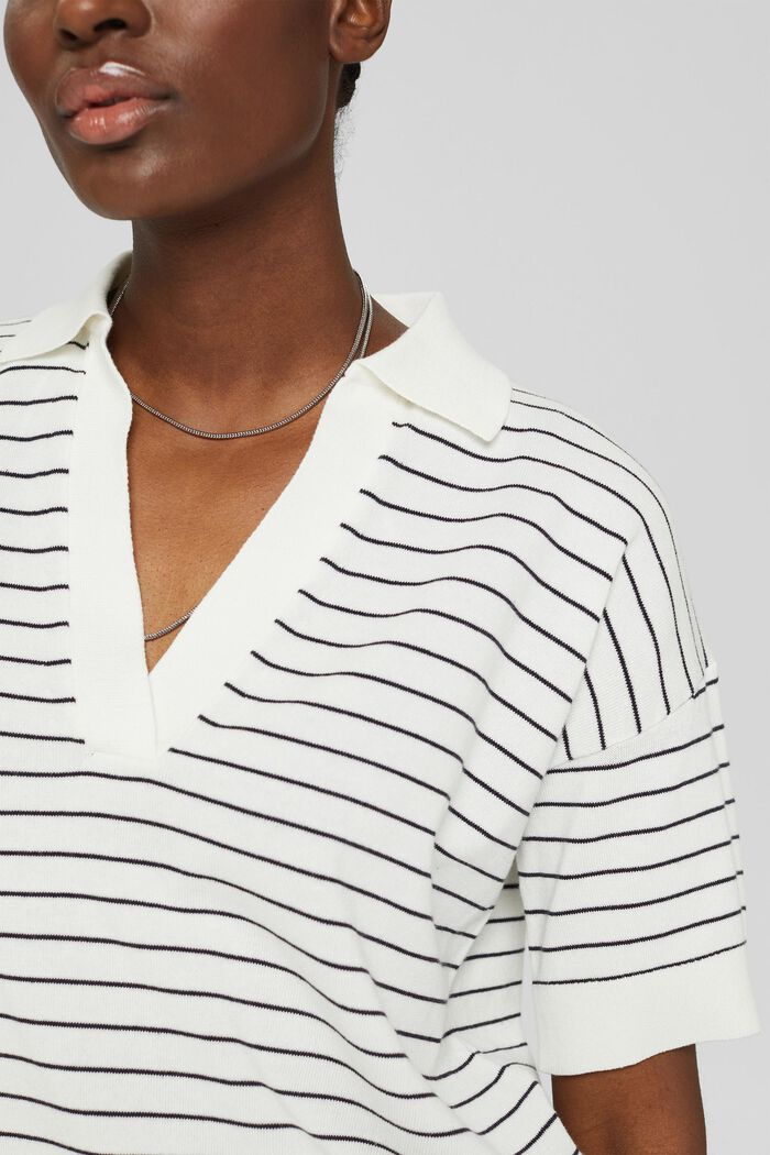 Pull à manches courtes et col polo, OFF WHITE COLORWAY, detail image number 2