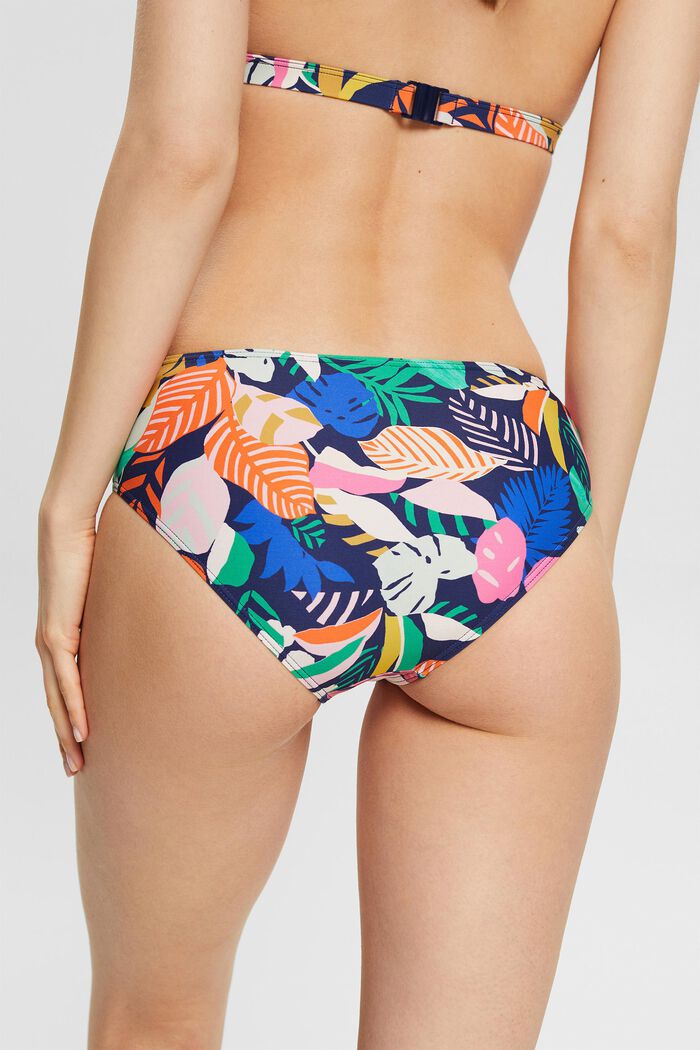 Bunt gemusterter Bikini-Slip mit Binde-Detail, NAVY, detail image number 3