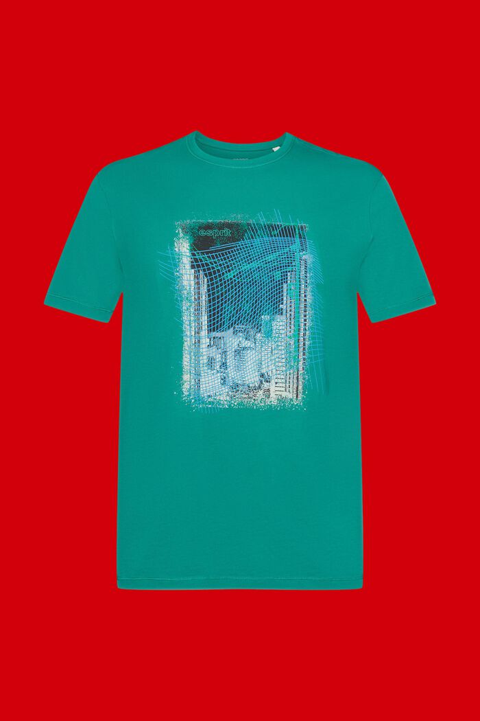 Print-T-Shirt aus nachhaltiger Baumwolle, EMERALD GREEN, detail image number 6