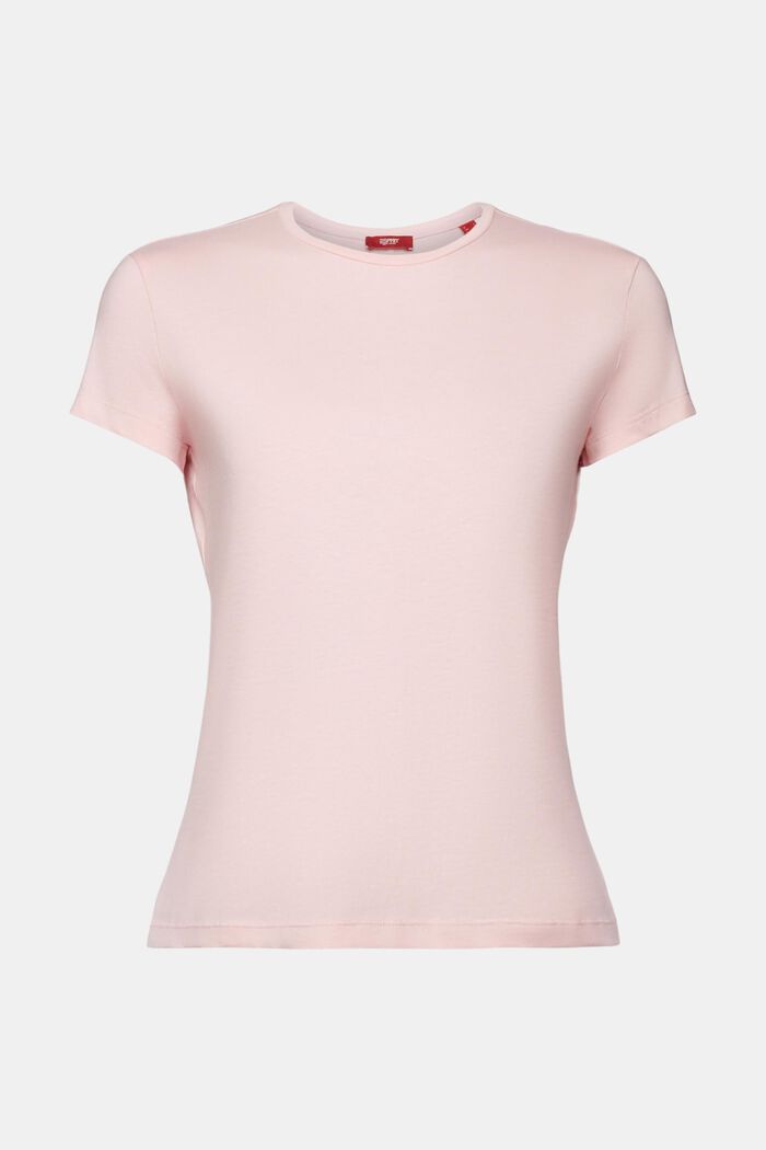 T-shirt à encolure ronde, 100 % coton, PASTEL PINK, detail image number 6
