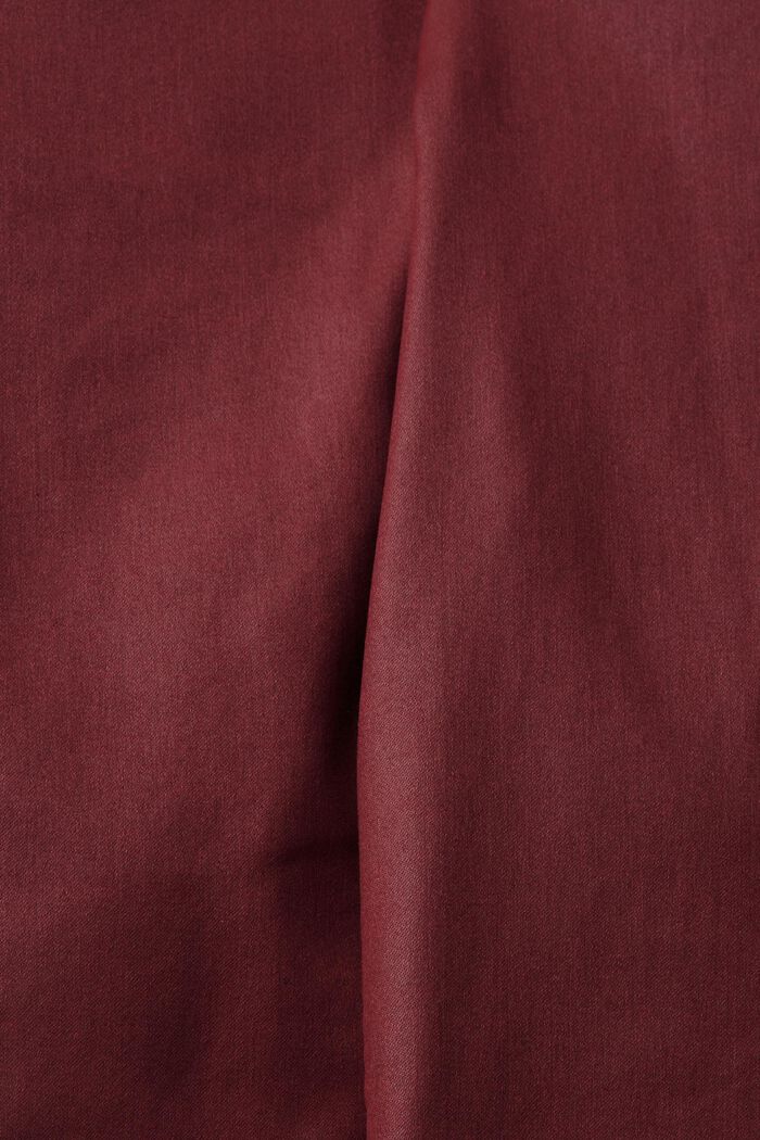 High-Rise-Hose im Slim Fit aus Kunstleder, BORDEAUX RED, detail image number 1