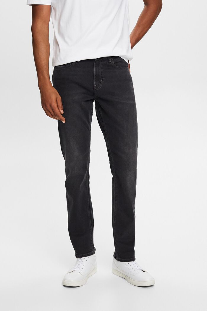Schmale Jeans mit mittlerer Bundhöhe, BLACK DARK WASHED, detail image number 0