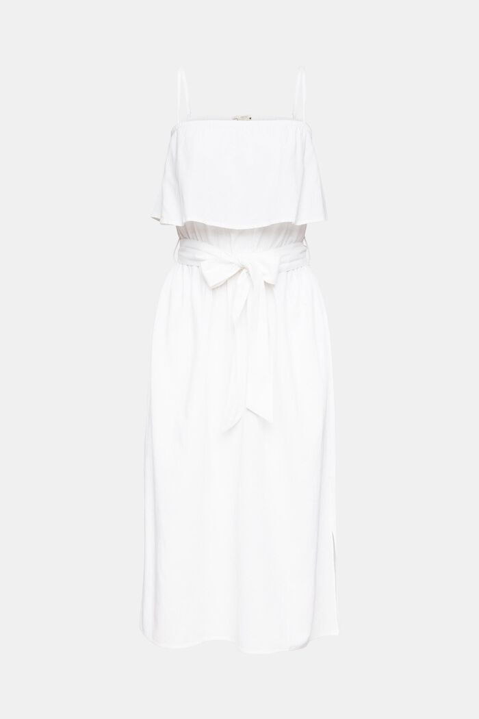 Mit Leinen: Kleid mit verstellbaren Trägern, WHITE, detail image number 6