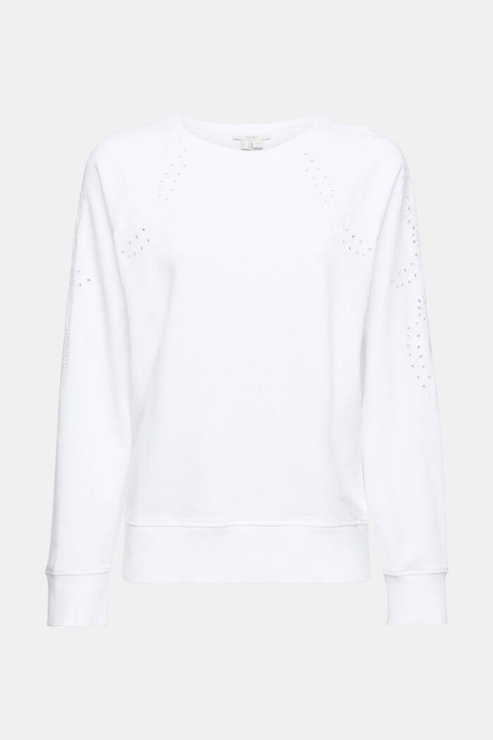 Sweat-shirt à broderie, WHITE, overview