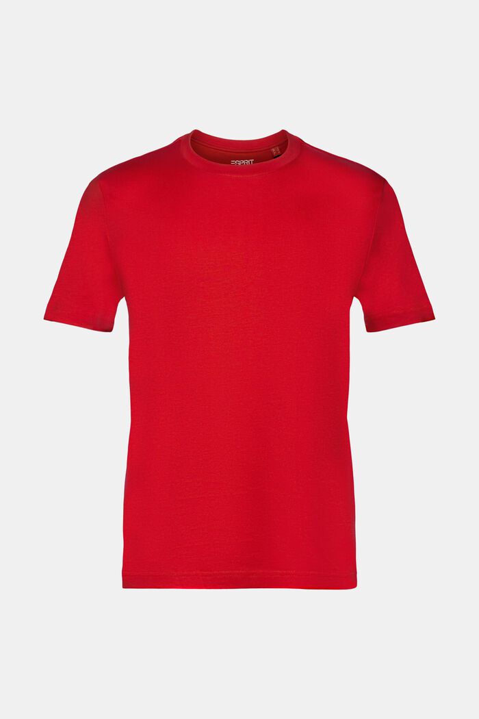 T-shirt à col rond en jersey de coton Pima, DARK RED, detail image number 7