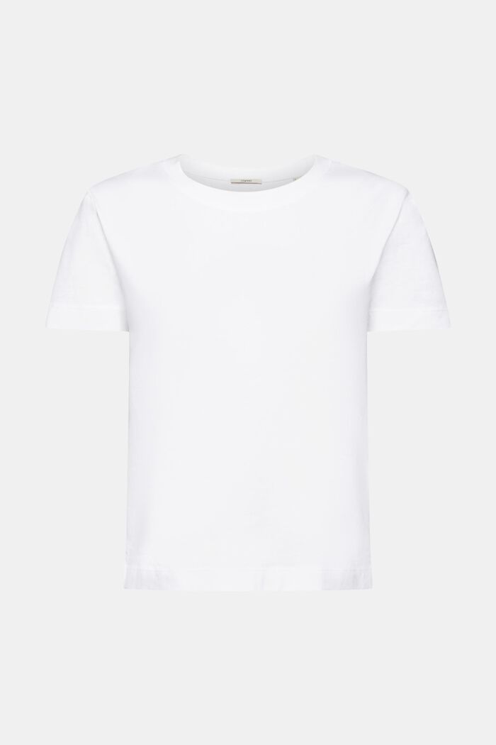 T-shirt à encolure ronde en coton, WHITE, detail image number 7