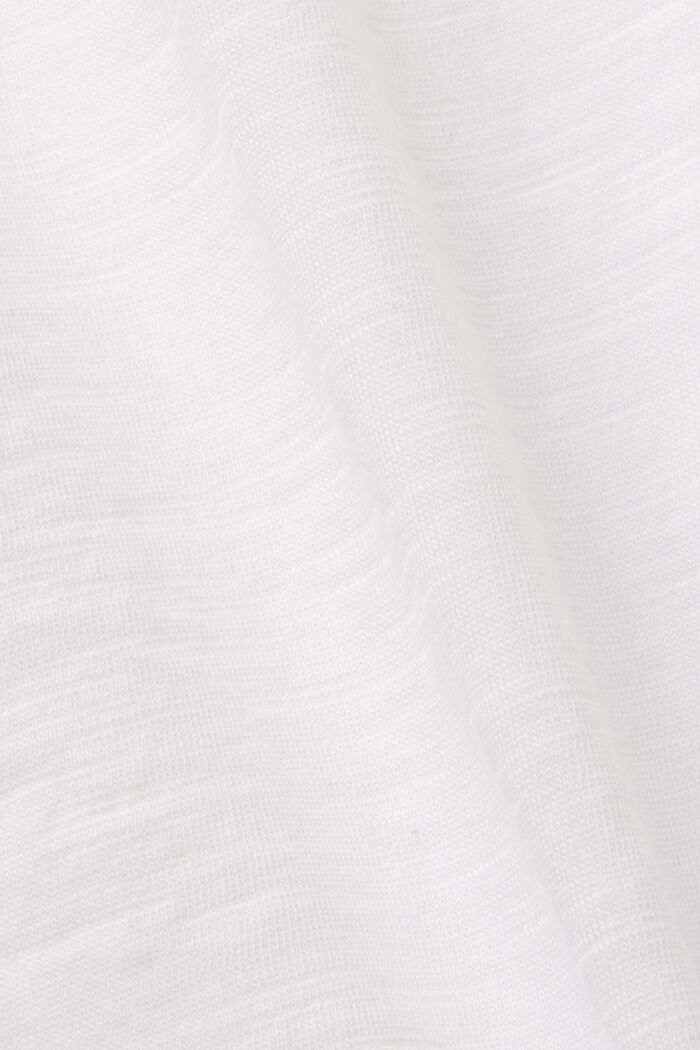 Haut en coton à manches ornées d’œillets, WHITE, detail image number 4