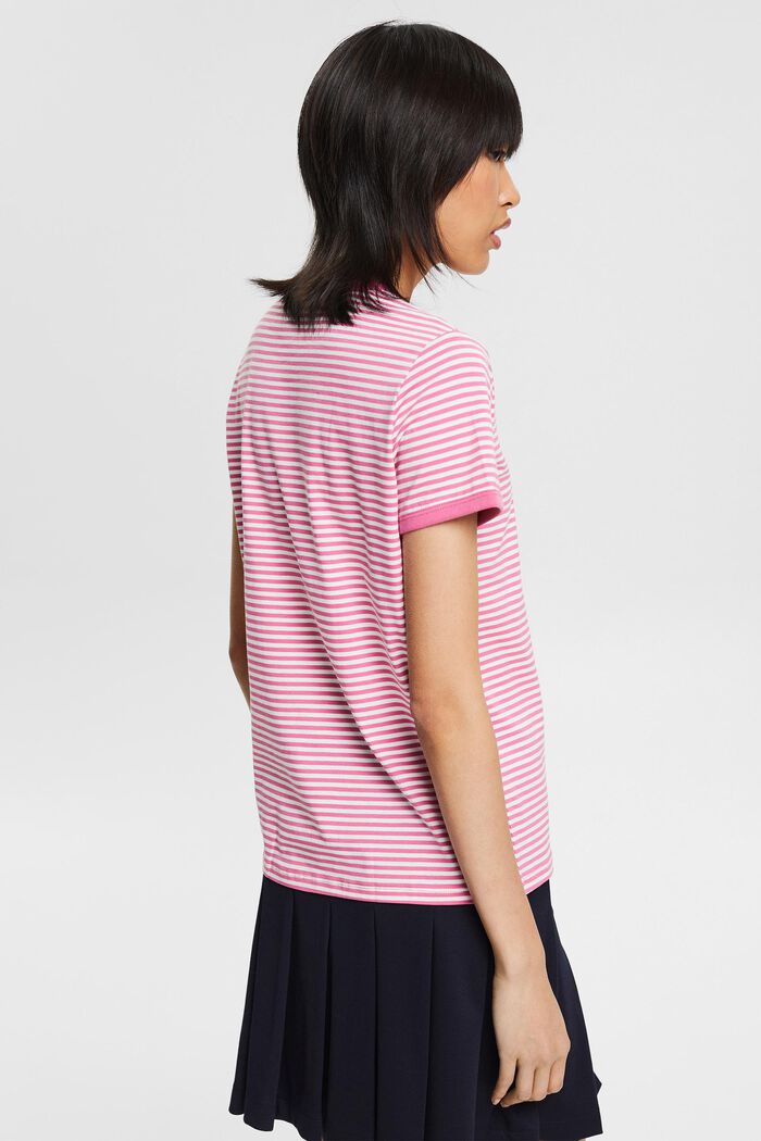 T-Shirt mit Streifen aus Bio-Baumwolle, PINK, detail image number 3