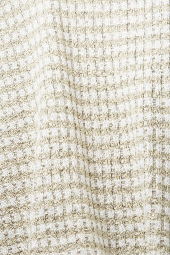 Gerippter Kurzarm-Pullover mit Streifen, DUSTY GREEN, detail image number 5
