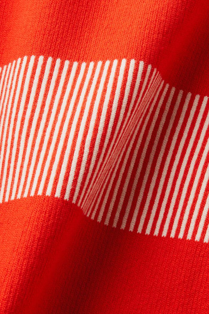 Gestreifter Rippstrick-Pullover, RED, detail image number 5