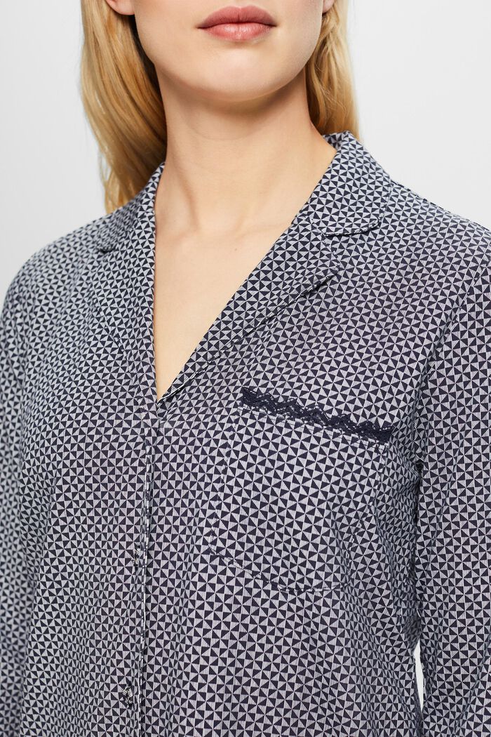Chemise de nuit en jersey à imprimé, NAVY, detail image number 2