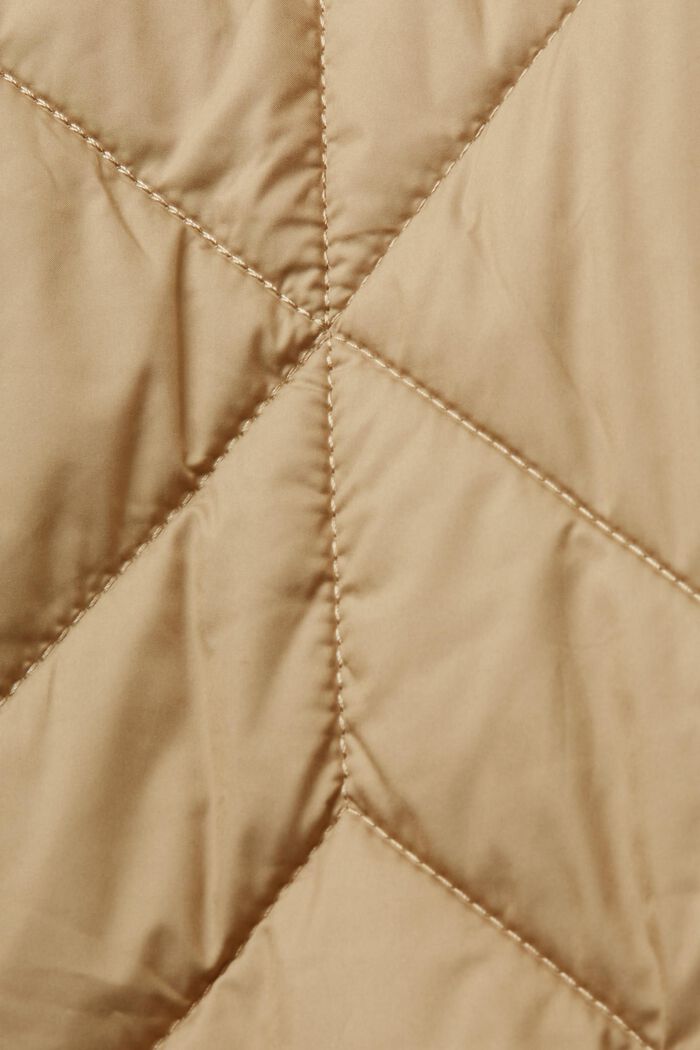 En matière recyclée : la veste matelassée doublée de peluche, KHAKI BEIGE, detail image number 7