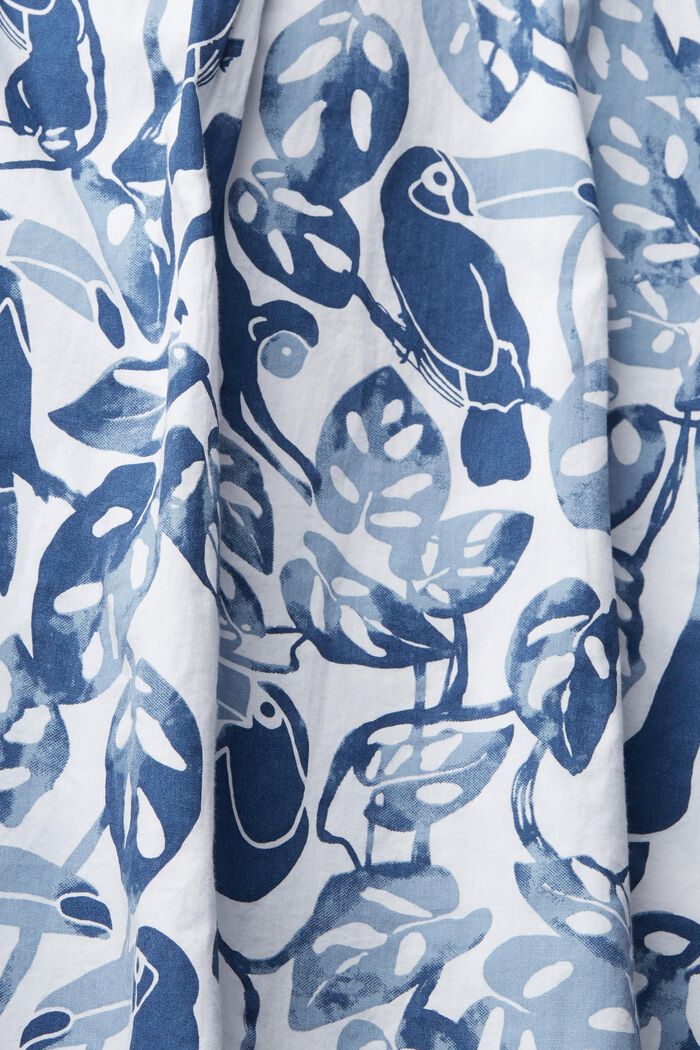 Kurzarm-Hemd mit Tropical-Print, 100% Baumwolle, BLUE, detail image number 5