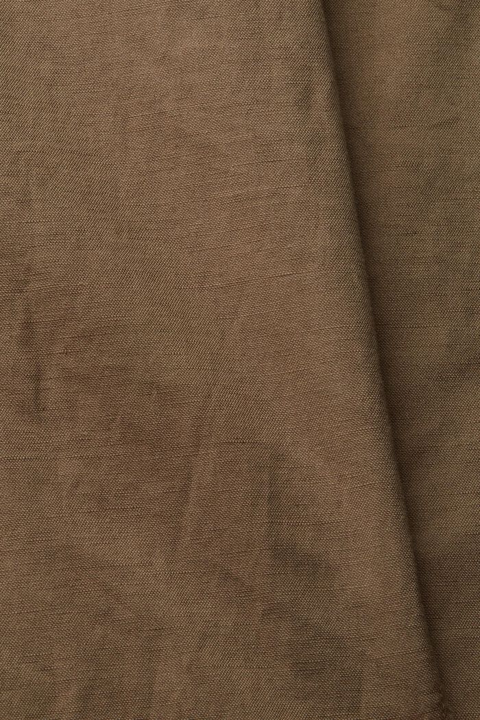Aus Leinen-Mix: Chinohose, DUSTY BROWN, detail image number 4