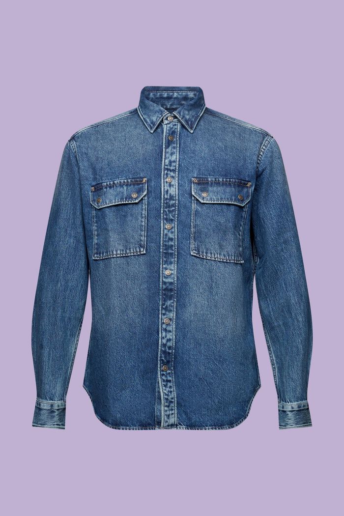 Chemise en jean à manches longues, BLUE MEDIUM WASHED, detail image number 5