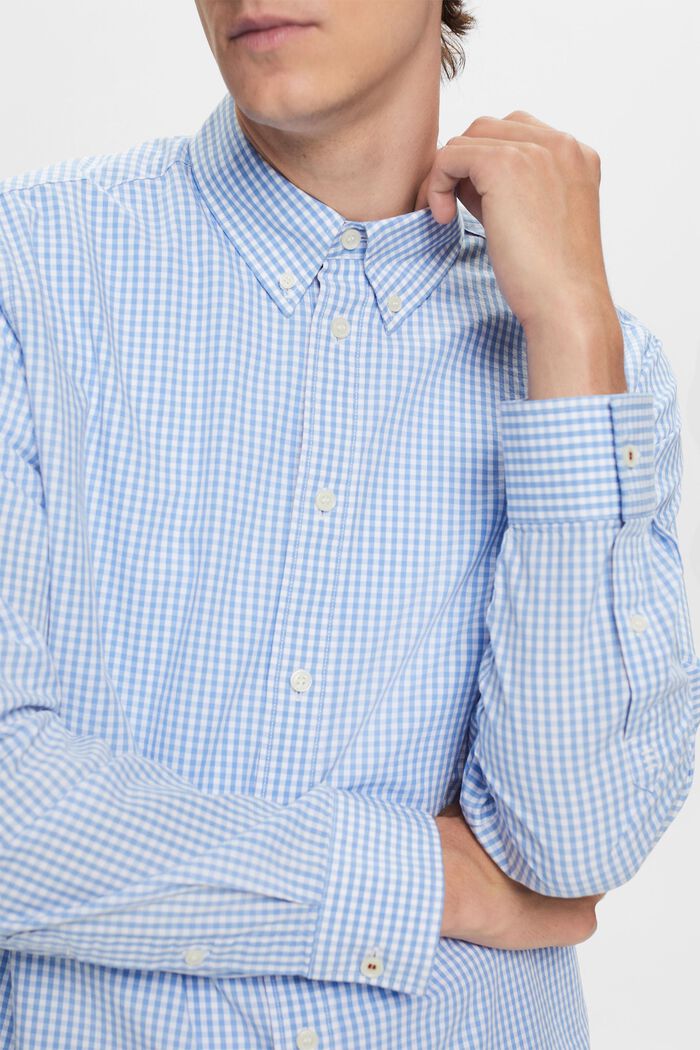 Chemise à col boutonné animée de carreaux vichy, 100 % coton, BRIGHT BLUE, detail image number 2