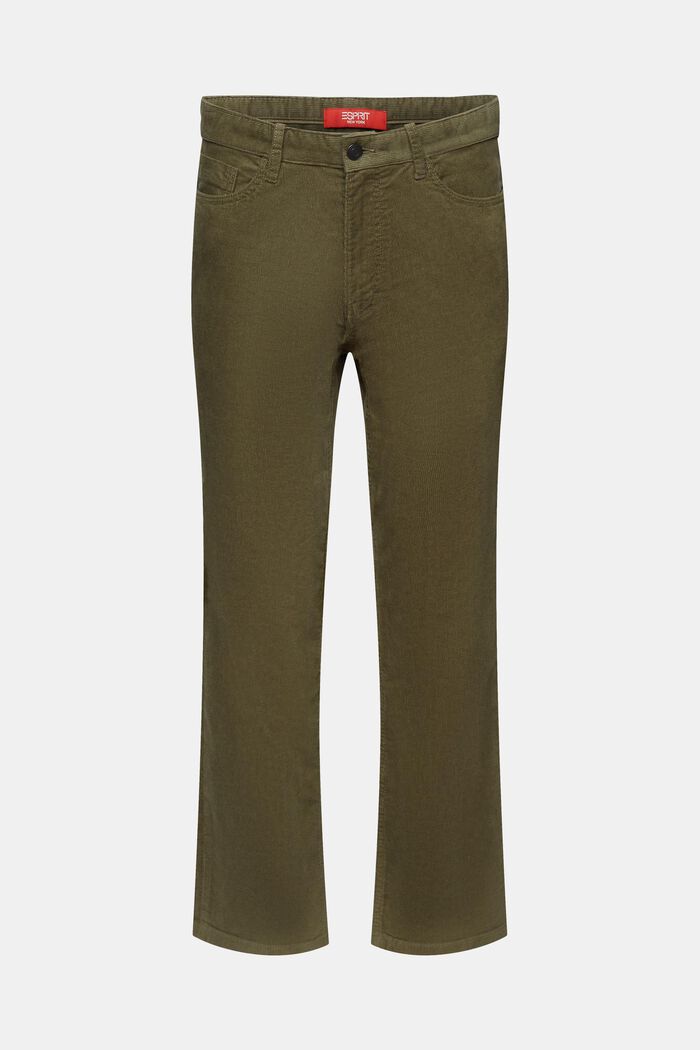 Pantalon en velours côtelé de coupe Straight Fit, KHAKI GREEN, detail image number 6
