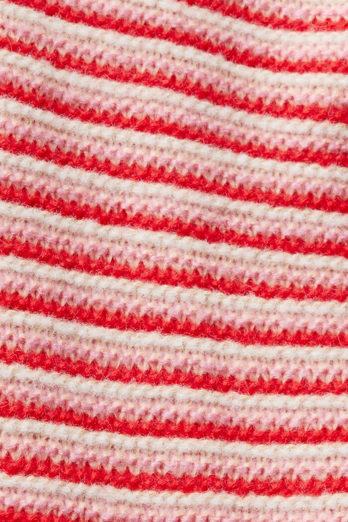 Grobstrickpullover mit Streifen, RED, detail image number 6