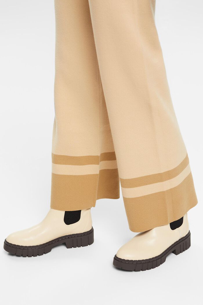 Pantalon en maille bicolore à jambes larges, SAND, detail image number 4