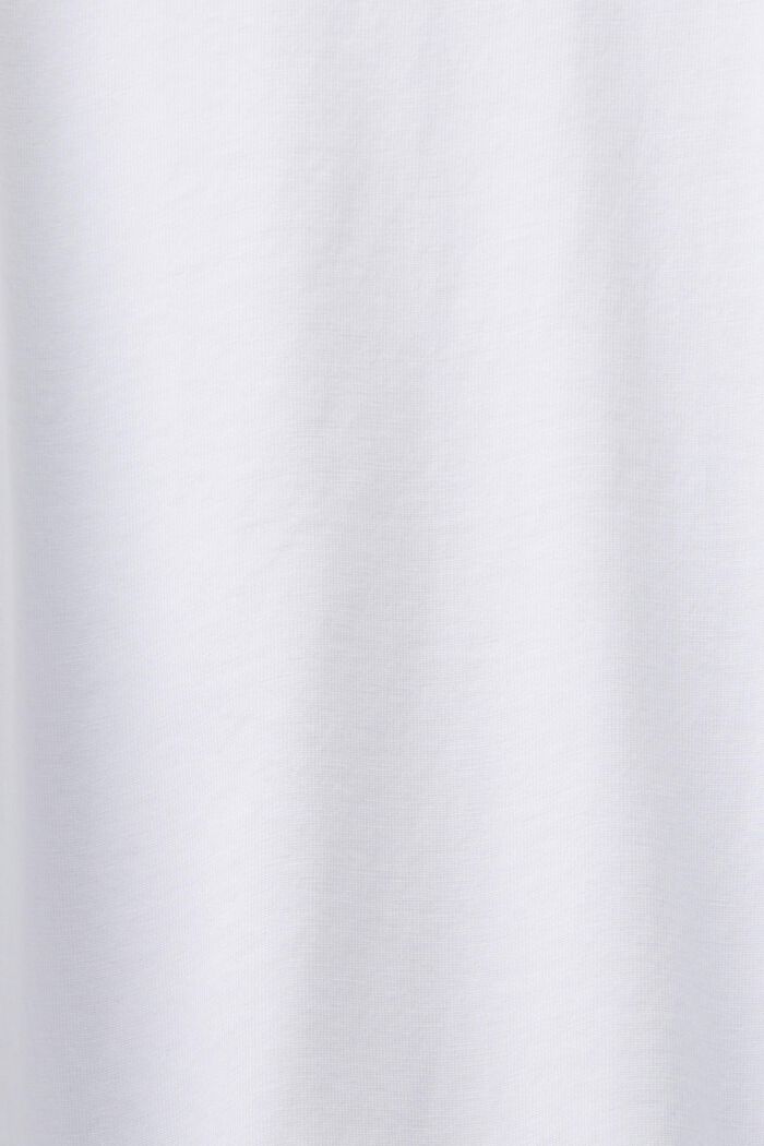 T-shirt à encolure en V en coton biologique, WHITE, detail image number 5