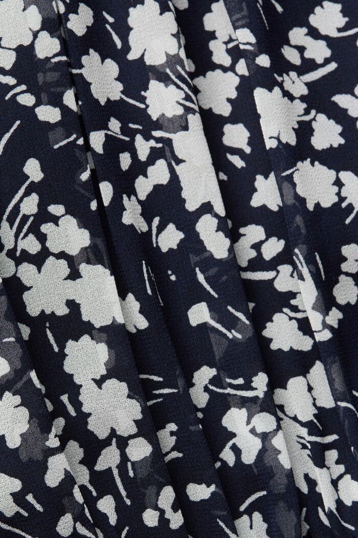 Recycelt: Chiffon-Kleid mit geraffter Taille, NEW NAVY, detail image number 1