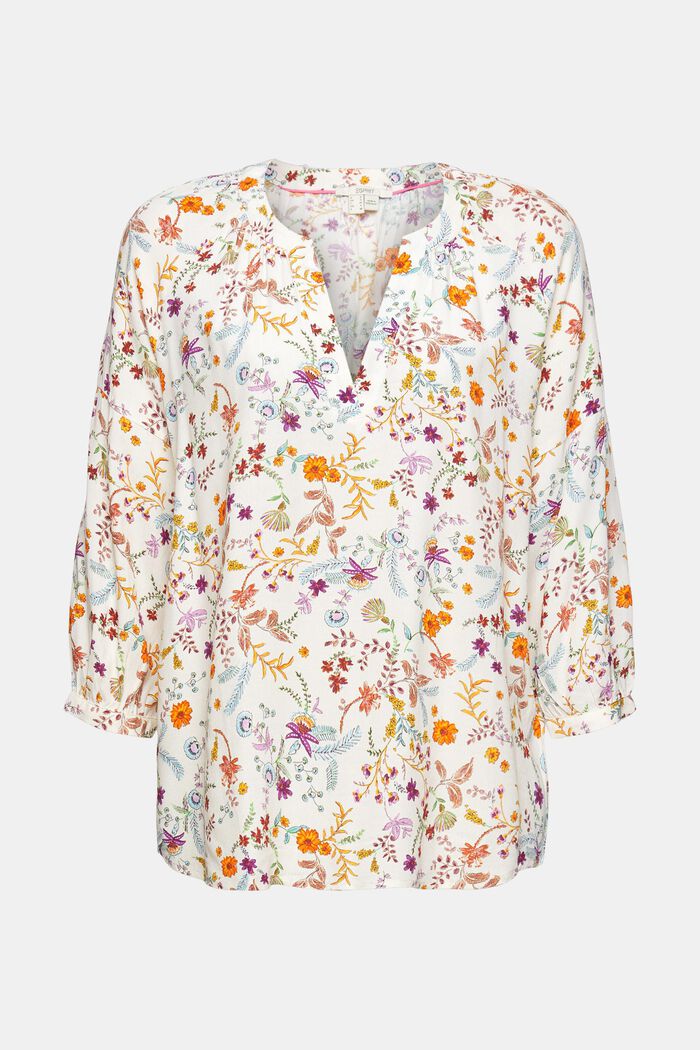 Bluse mit floralem Muster, CREAM BEIGE, detail image number 5