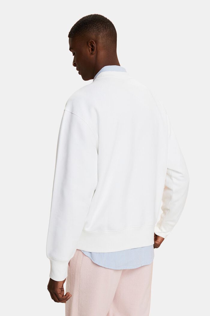 Sweat-shirt unisexe en molleton orné d’un logo, WHITE, detail image number 4